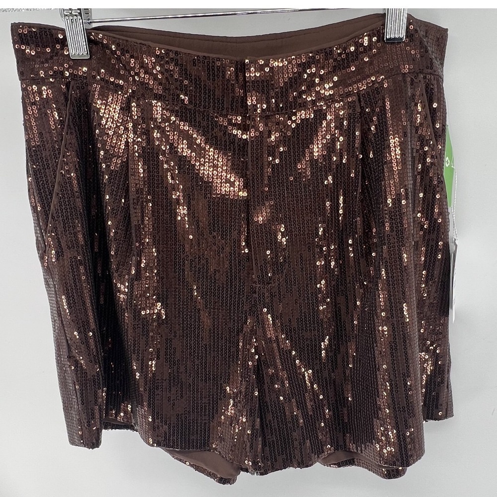 Bold Elements Brown Sequin Shorts Women Size 8